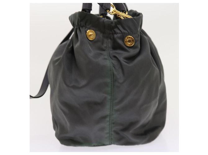 Borsa a mano Prada in nylon 2modo Grigio Auth 54970 Marrone - vista 4