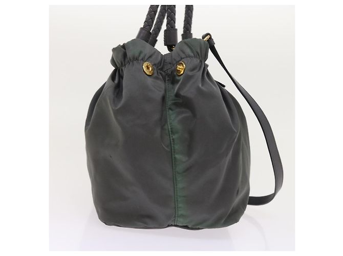 Borsa a mano Prada in nylon 2modo Grigio Auth 54970 Marrone - vista 5