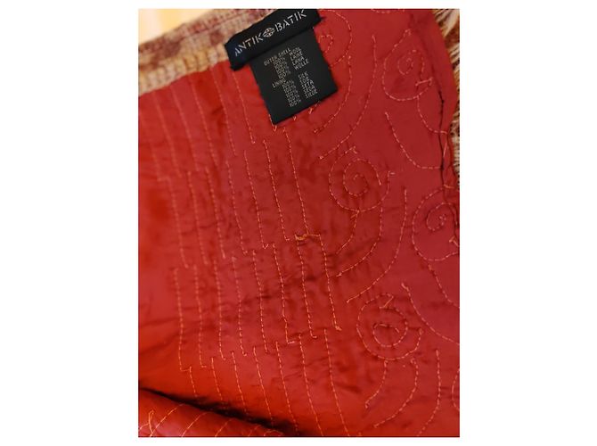 Sciarpa Antik Batik in lana rosso scuro con paillettes e perline Bordò - vista 4