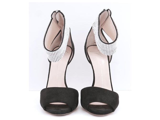 Giuseppe Zanotti crystal-cuff ankle strap heels Black - view 3