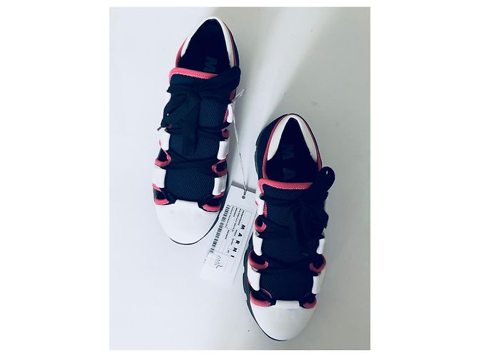 Marni Cutout Sneaker Rosa Weiß Blau Pink Marineblau - vista 10