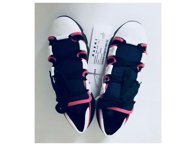 Marni Cutout Sneaker Rosa Weiß Blau Pink Marineblau - vista 11