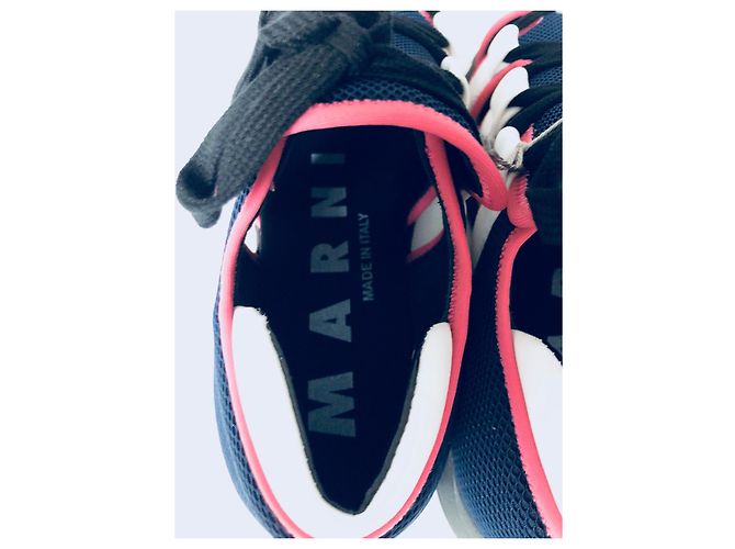 Marni Cutout Sneaker Rosa Weiß Blau Pink Marineblau - vista 12
