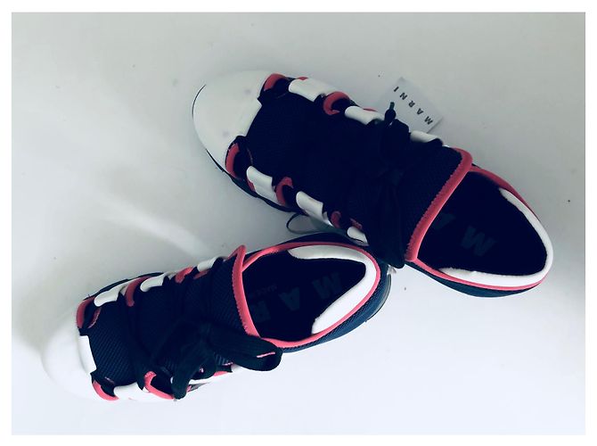 Marni Cutout Sneaker Rosa Weiß Blau Pink Marineblau - vista 14