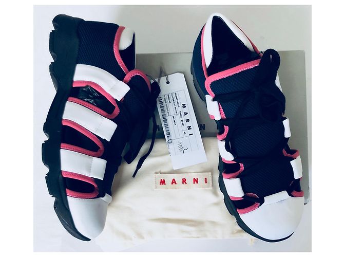 Marni Cutout Sneaker Rosa Weiß Blau Pink Marineblau - vista 17