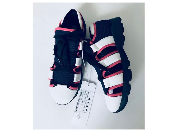 Marni Cutout Sneaker Rosa Weiß Blau Pink Marineblau - vista 2