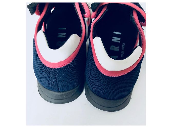 Marni Cutout Sneaker Rosa Weiß Blau Pink Marineblau - vista 4