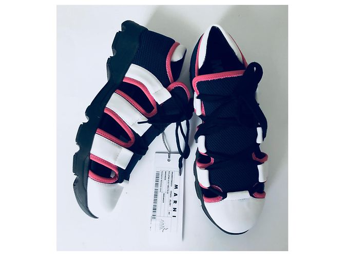 Marni Cutout Sneaker Rosa Weiß Blau Pink Marineblau - vista 7
