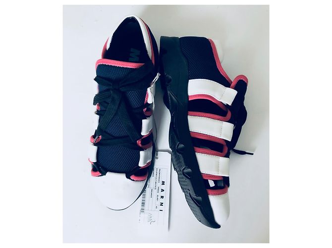Marni Cutout Sneaker Rosa Weiß Blau Pink Marineblau - vista 8