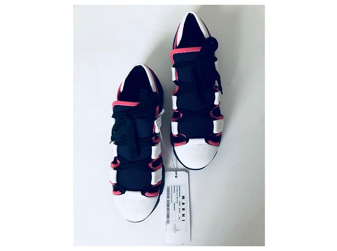 Marni Cutout Sneaker Rosa Weiß Blau Pink Marineblau - vista 9