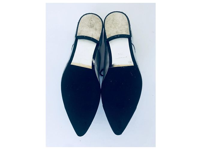 Scarpe Oxford Chanel CC Cap Toe in pelle metallizzata argento e nera Nero - vista 13