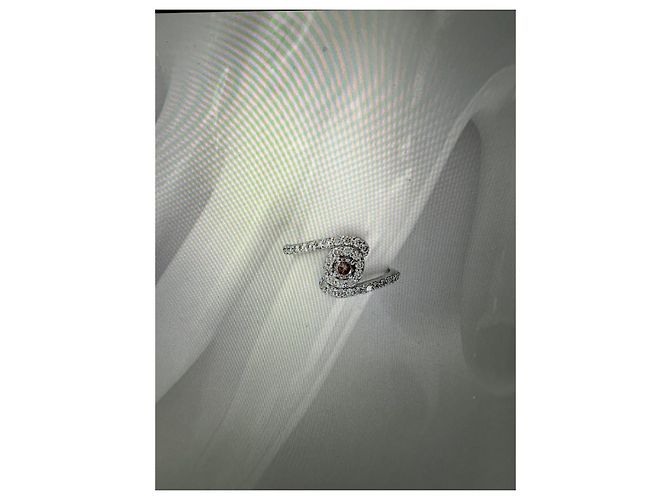 Autre Marque Rosa-brauner Diamantring Weiß - Ansicht 5