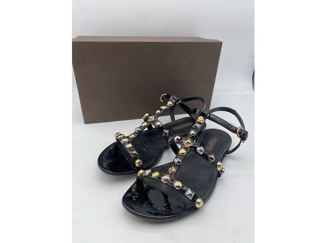 LOUIS VUITTON Sandali T.Unione Europea 37 Leather Nero - vista 4
