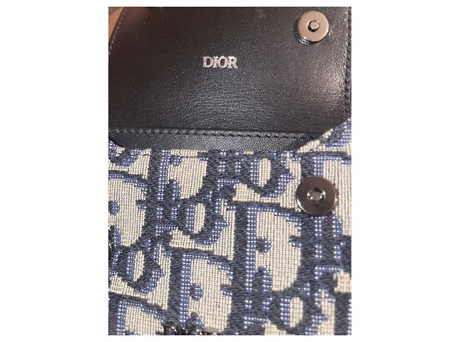 Christian Dior Saddle Lined Wallet White Canvas - view 4