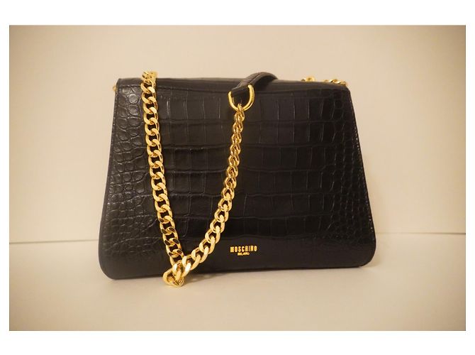 Borsa a spalla Moschino in pelle con placca leone Nero - vista 2