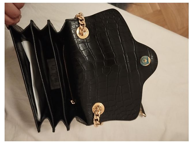 Borsa a spalla Moschino in pelle con placca leone Nero - vista 4