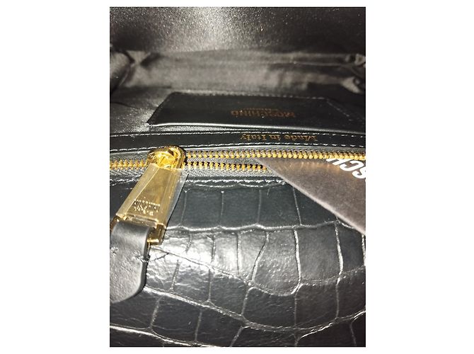 Borsa a spalla Moschino in pelle con placca leone Nero - vista 6