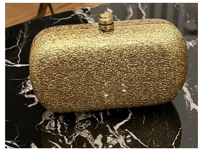 Autre Marque Pochette rigida dorata D'oro - vista 2