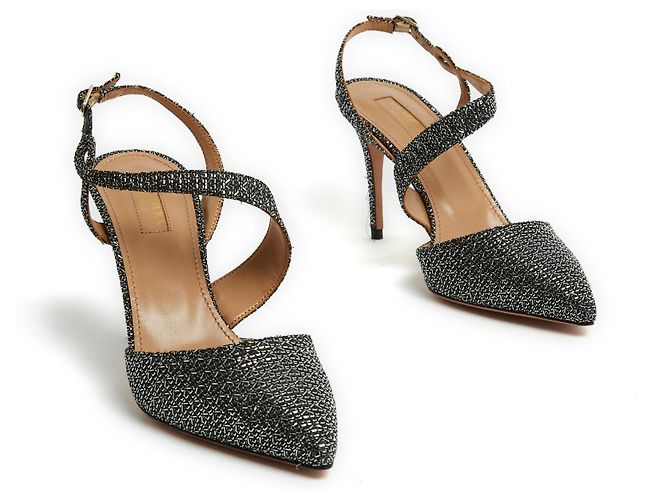 Aquazzura PRATA NEGRA 85 bombas slingback UE38.5 NOVO Preto - vista 3