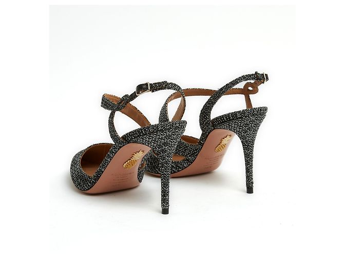 Aquazzura PRATA NEGRA 85 bombas slingback UE38.5 NOVO Preto - vista 4