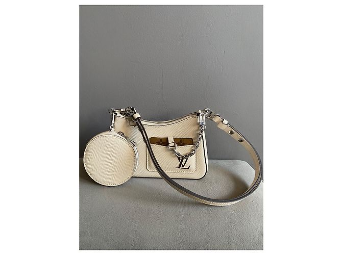 Borsa Louis Vuitton Marellini in pelle Epi quarzo bianco - vista 2