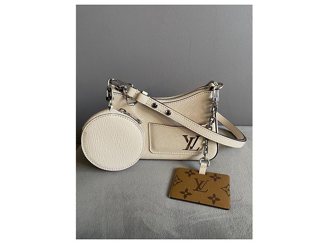 Borsa Louis Vuitton Marellini in pelle Epi quarzo bianco - vista 3