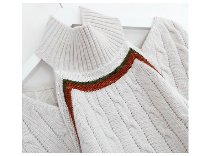Rosie Assoulin Hold My Bolero Cabrio-Pullover. Creme - Ansicht 3