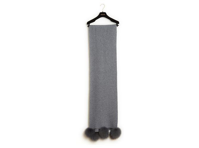 Yves Salomon Maxi sciarpa in cashmere ultra morbida Grigio - vista 3