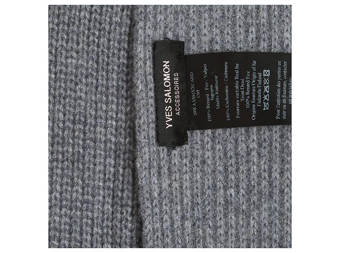 Yves Salomon Maxi sciarpa in cashmere ultra morbida Grigio - vista 4