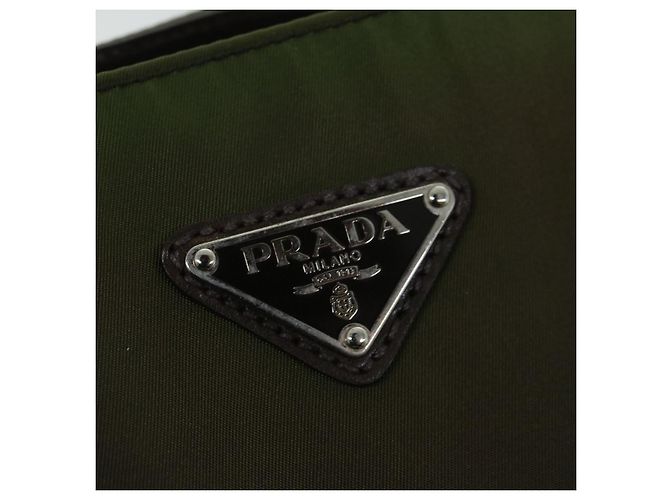 PRADA Borsa A Spalla Nylon Pelle Verde Auth ep1747 - vista 15