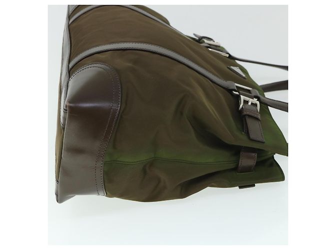 PRADA Borsa A Spalla Nylon Pelle Verde Auth ep1747 - vista 3