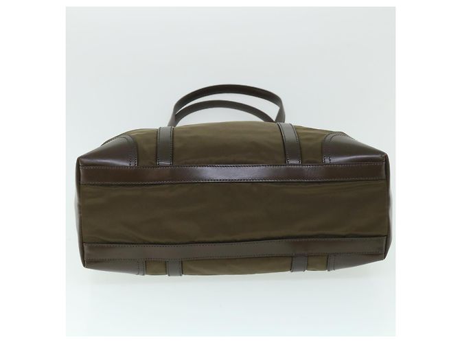 PRADA Borsa A Spalla Nylon Pelle Verde Auth ep1747 - vista 5