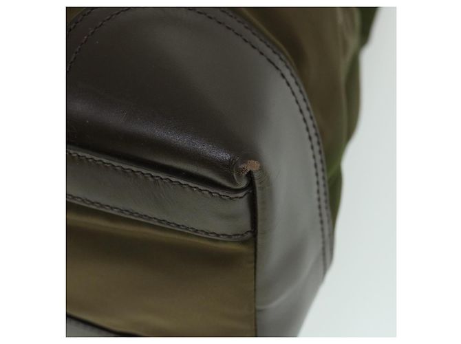 PRADA Borsa A Spalla Nylon Pelle Verde Auth ep1747 - vista 8