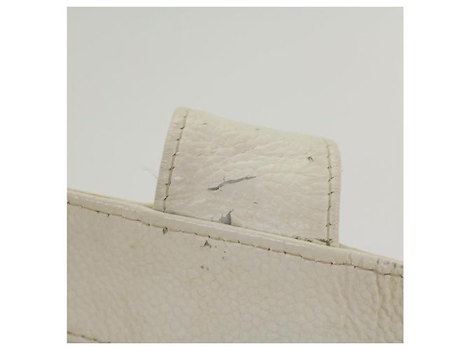 CHANEL Einkaufstasche Caviar Skin White CC Auth bs8320 Weiß - Ansicht 9
