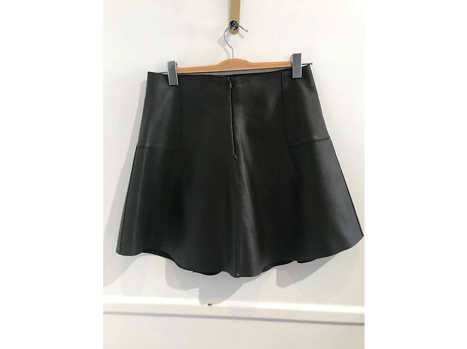 Faldas CARVEN T.Internacional L Cuero Negro - vista 3