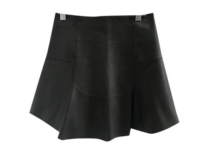 Faldas CARVEN T.Internacional L Cuero Negro - vista 7