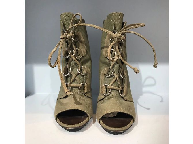 GIUSEPPE ZANOTTI Stivaletti T.EU 38.5 Tessuto Cachi - vista 3