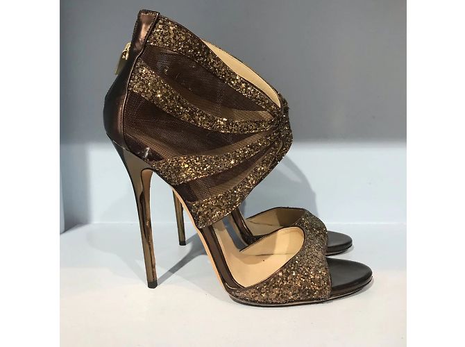 Sandali JIMMY CHOO T.EU 39.5 Glitter Marrone - vista 2