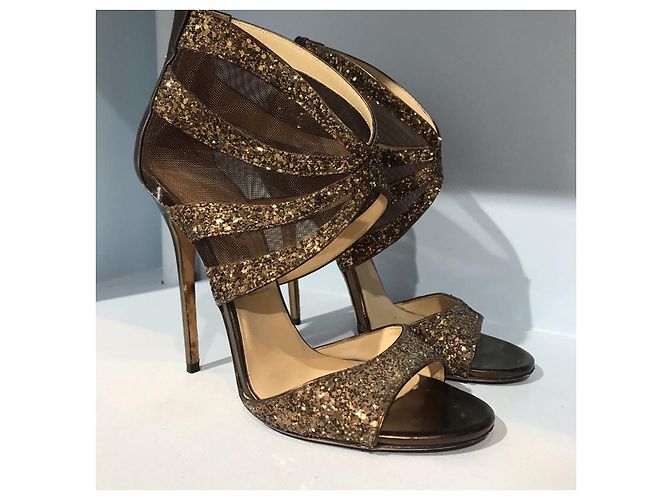 Sandali JIMMY CHOO T.EU 39.5 Glitter Marrone - vista 3