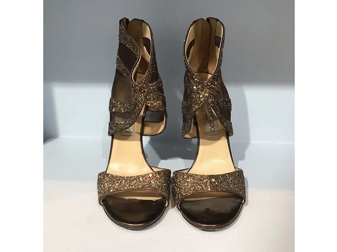 Sandali JIMMY CHOO T.EU 39.5 Glitter Marrone - vista 4