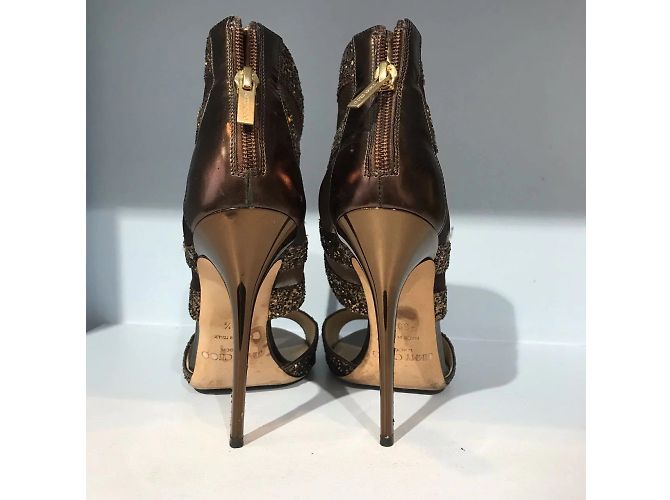 Sandali JIMMY CHOO T.EU 39.5 Glitter Marrone - vista 5