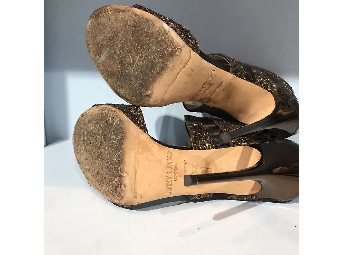 Sandali JIMMY CHOO T.EU 39.5 Glitter Marrone - vista 6