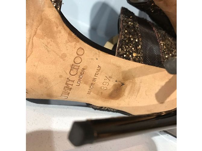 Sandali JIMMY CHOO T.EU 39.5 Glitter Marrone - vista 7