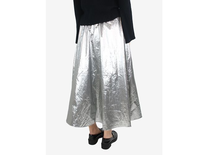 Weekend Max Mara Silver metallic midi skirt  - size UK 8 - view 3