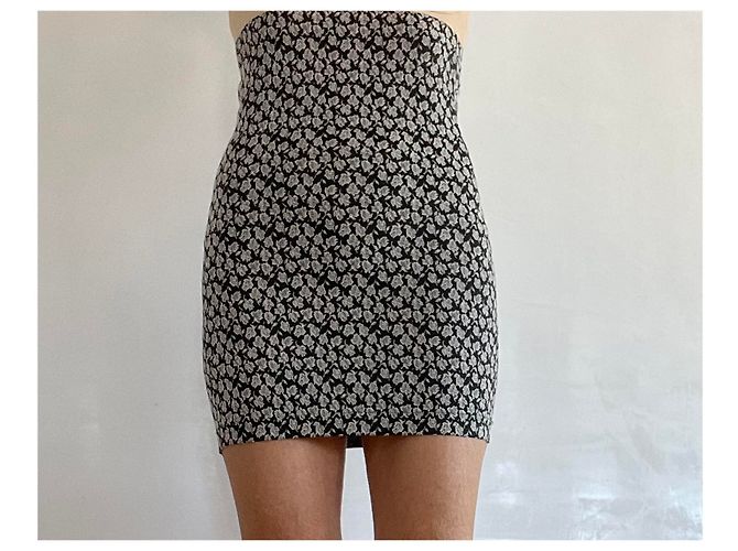 Autre Marque Minifalda Miss Selfridges negra y crema de algodón tejida Negro - vista 10