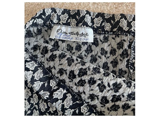 Autre Marque Minifalda Miss Selfridges negra y crema de algodón tejida Negro - vista 6