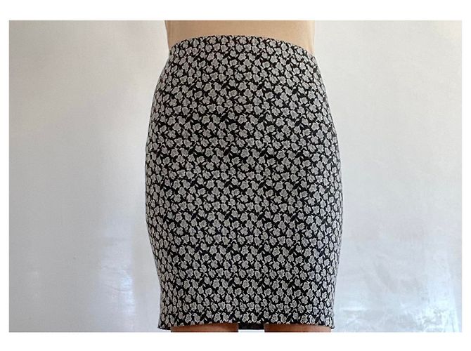 Autre Marque Minifalda Miss Selfridges negra y crema de algodón tejida Negro - vista 7