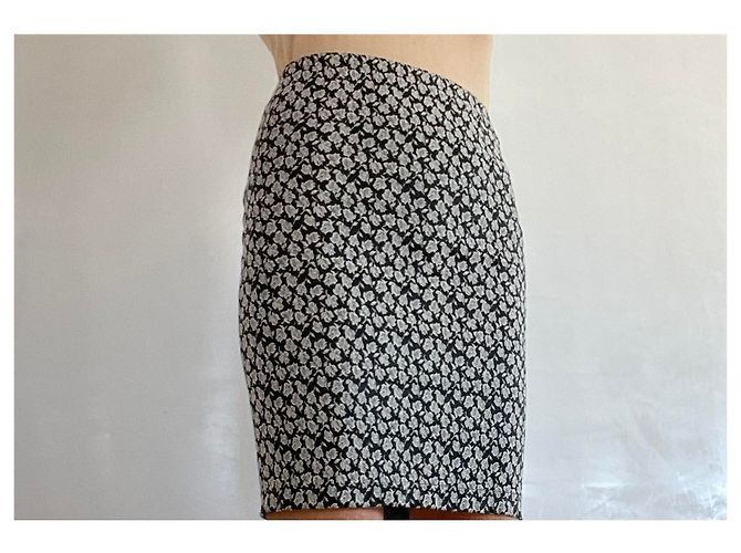 Autre Marque Minifalda Miss Selfridges negra y crema de algodón tejida Negro - vista 8