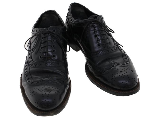 LOUIS VUITTON Wing Tip Medallio Schuhe Leder 5.5 M Schwarzer Abgeordneter3136 LV Auth ak214 - Ansicht 2
