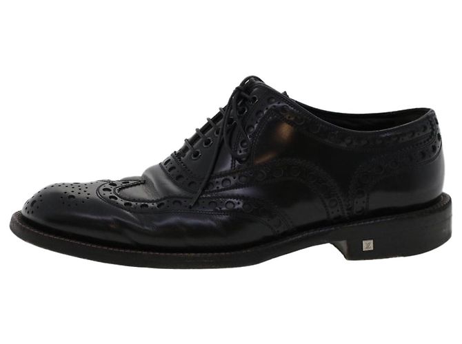 LOUIS VUITTON Wing Tip Medallio Schuhe Leder 5.5 M Schwarzer Abgeordneter3136 LV Auth ak214 - Ansicht 4